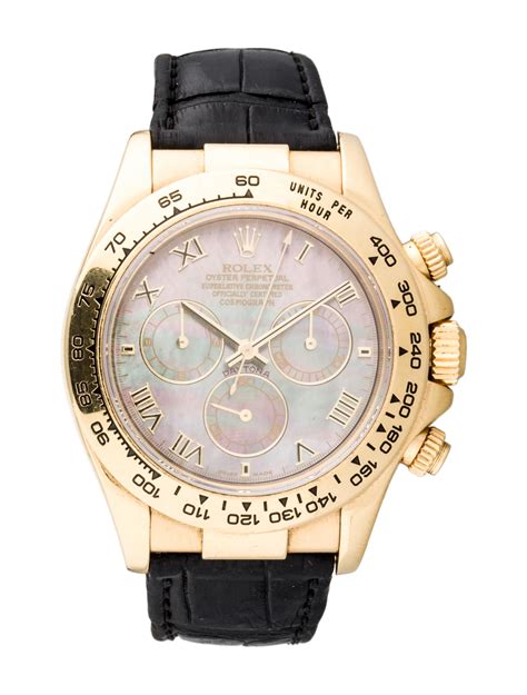 rolex oyster perpetual cosmograph daytona leather strap watch